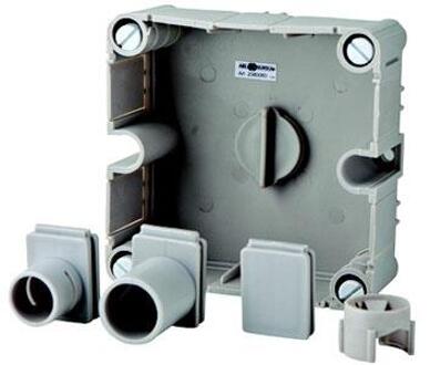 Power Onderbak kabeldoos incl inzetstukken grijs