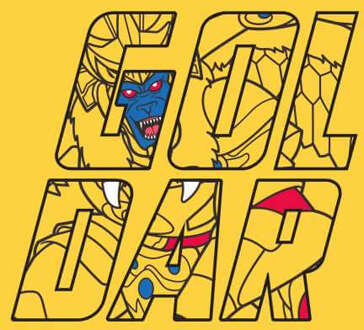 Power Rangers Goldar Text Men's T-Shirt - Yellow - XXL Geel