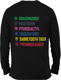 Power Rangers Zords List Unisex T-Shirt - Zwart - S