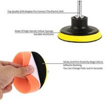 Power Scrub Pad Polijsten Spons Set Tegel Tire Kit Voor Auto Polijstmachine Boor 13 Stks/set Nylon + Spons Praktische