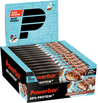 PowerBar 40% Protein+ Crisp Bar Chocolade 12x40g zwart - ONE-SIZE