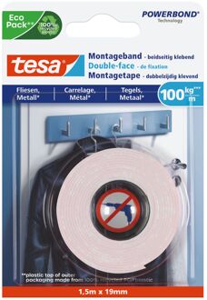 Powerbond montagetape Tegels en Metaal, 19 mm x 1,5 m