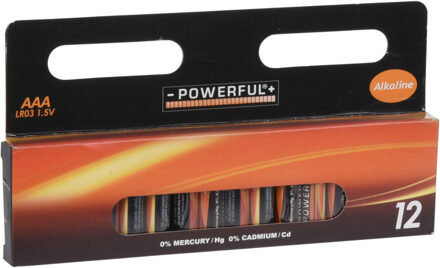 Powerful Batterijen - AAA type - 12x stuks - Alkaline