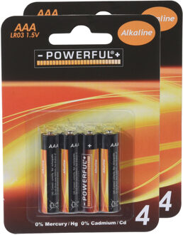 Powerful Batterijen - AAA type - 8x stuks - Alkaline