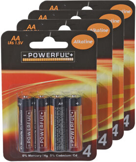 Powerful Batterijen Penlite - AA type - 16x stuks - Alkaline