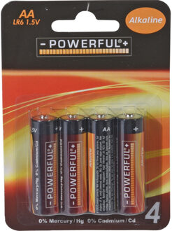 Powerful Batterijen Penlite - AA type - 4x stuks - Alkaline