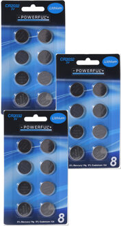 Powerful knoopcel batterijen - CR2032 - 24x stuks - rekenmachine - horloge - afstandsbediening