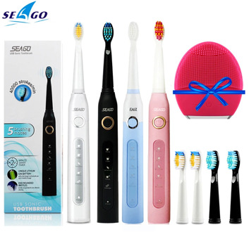 Powerful Sonic Electric Toothbrush Adult Timer Teeth Whitening Brush 5mode USB Rechargeable Tooth Brush Head Replace Health Gift