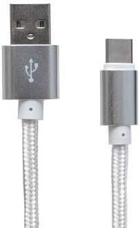Powermaster Metalen Gevlochten TYPE-C Usb Data Charger Kabel