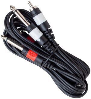 Powermaster PM-4285 2 Rca + 2 Mono Gitaar Jack Kabel 3 Meter