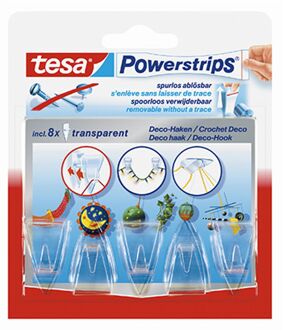 Powerstrips Deco haken Tesa 5 stuks - Feestdecoratievoorwerp Wit