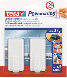 Powerstrips Haken Classic Large - Wit - 2 Stuks