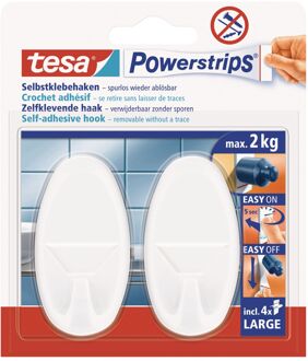 Powerstrips Haken Large - Wit - 2 Stuks