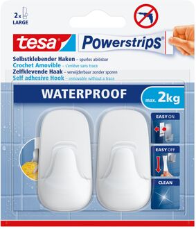 Powerstrips® Waterproof haken L kunststof wit