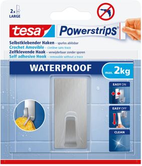 Powerstrips® Waterproof haken L metaal rechthoekig