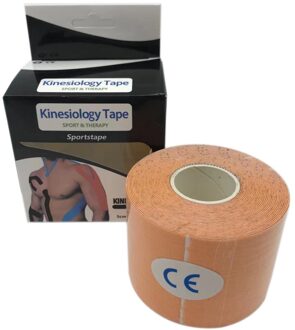 Powerti 1Pc Kinesiologie Tape Katoen Elastische Bandage Knie Pads Spier Kinesio Tape Atletische Herstel oranje