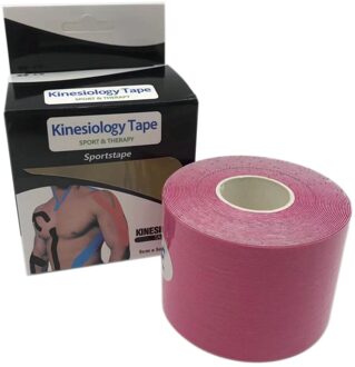 Powerti 1Pc Kinesiologie Tape Katoen Elastische Bandage Knie Pads Spier Kinesio Tape Atletische Herstel roze