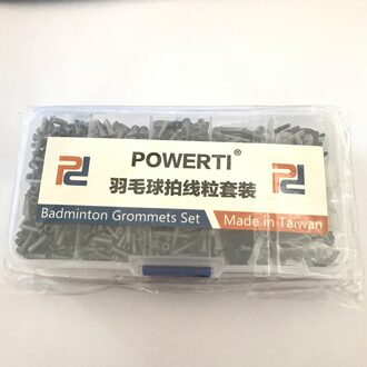 Powerti Mini Badminton Racket Grommets Oogjes Emmer Rijgen Gereedschap voor Badmintonracket Zwart Grijs Wit kleur sliver-grijs