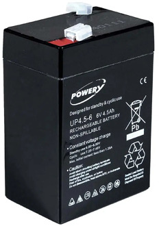 Powery GEL battery for child vehicle Peg Perego Feber Injusa Smoby Diamec 6V 4,5Ah (replaces also 4Ah 5Ah)