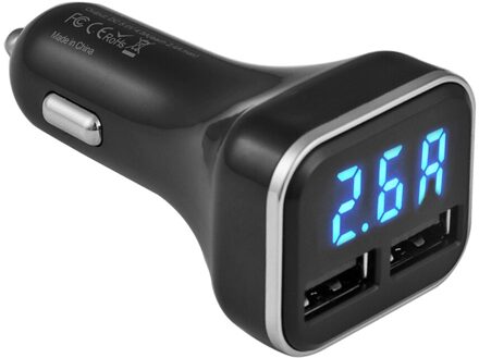 Powstro LED Display Dual USB Autolader DC12-24V 5A Input 4.8A Output Auto Telefoon Oplader voor Cellphones Rijden Recorder Tablet