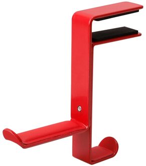 Poyatu Desk Mount Universele Kantoor Hanger Gaming Hoofdtelefoon Stand Beugel Rek Headset Houder Ruimtebesparend Tafel Klem Stand B rood