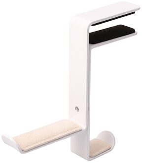 Poyatu Desk Mount Universele Kantoor Hanger Gaming Hoofdtelefoon Stand Beugel Rek Headset Houder Ruimtebesparend Tafel Klem Stand wit