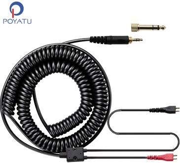 Poyatu Spring Relief Opgerolde Hoofdtelefoon Kabels voor Sennheiser HD25 HD25-1 HD25-1 II HD25-C HD25-13 HD 25 Vervanging Kabel Cords
