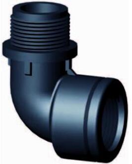 PP knie 90 graden met binnen- en buitendraad - 3/4" x 3/4"