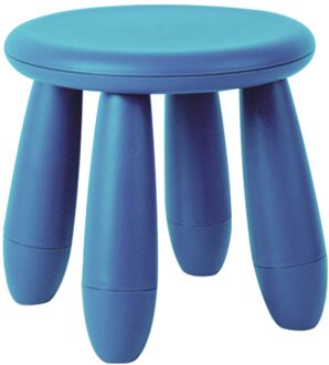 Pp Non Slip Mini Draagbare Meubels Kleuterschool Verdikte Ronde Seat Solid Home Woonkamer Leren Afneembare Kinderen Kruk marine blauw