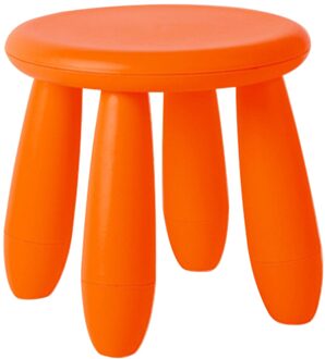 Pp Non Slip Mini Draagbare Meubels Kleuterschool Verdikte Ronde Seat Solid Home Woonkamer Leren Afneembare Kinderen Kruk Oranje