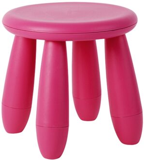 Pp Non Slip Mini Draagbare Meubels Kleuterschool Verdikte Ronde Seat Solid Home Woonkamer Leren Afneembare Kinderen Kruk roos rood