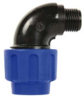 PP-overgangshoek 90°, 25 mm x 3/4"ET, klemkoppeling voor HDPE - 984847217