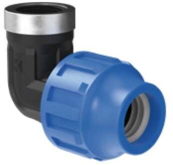 PP overgangshoek 90°, 32 mm x 1"IT, klemkoppeling voor HDPE - 984846317