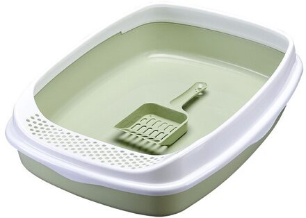 Pp Semi-Gesloten Anti Splash Huisdier Kat Ondersteek Kattenbak Lade Zand Doos Kooi Hond Kattenbak Met scoop Te Schoon Kattenbakvulling groen