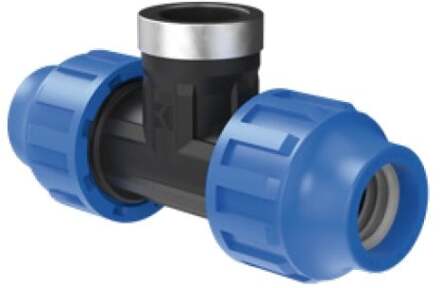 PP T-adapter, 32 mm x 3/4"IG x 32 mm, klemkoppeling voor HDPE - 984844717