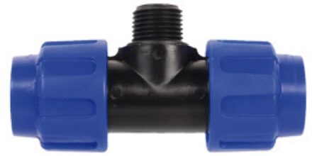 PP T-stuk, 20 mm x 1/2"ET, klemkoppeling voor HDPE - 984824555