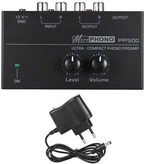 PP500 Phono Voorversterker Voorversterker Met Niveau Volumeregeling Rca Input Output 1/4 "Trs Output Interfaces Voor Lp Vinyl Draaitafel EU plug