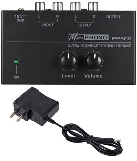 PP500 Phono Voorversterker Voorversterker Met Niveau Volumeregeling Rca Input Output 1/4 "Trs Output Interfaces Voor Lp Vinyl Draaitafel US plug