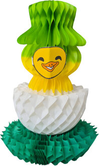 PPaas decoratie kuiken van papier - geel - 18 cm - Pasen