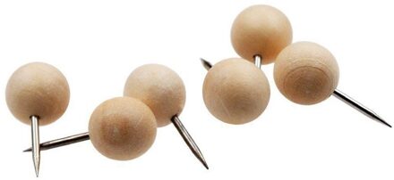PPYY-130pcs Ronde Hout Decoratieve Push Pins, Hout Hoofd En Stalen Naald Punt Duim Kopspijkers Voor Foto 'S, kaarten En Kurk Boards