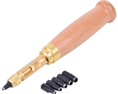Ppyy -6 Tip Maten 1.5Mm, 2Mm, 2.5Mm, 3Mm, 3.5Mm, 4Mm Schroef Perforator/Auto Lederen Tool Boek Boor Craft Kit