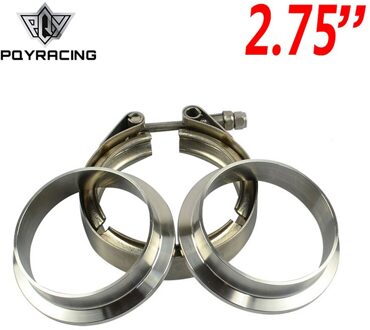 Pqy-2.75 "V Band Klem Flens Kit (Rvs 304 Clamp + SUS304 Flens) voor Turbo Uitlaat Downpipe PQY5284