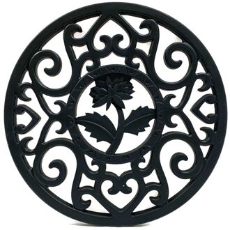 Prachtige Gietijzeren Theepot Trivets Theepot Houder Chrysant Patroon Pot Mat Keuken Theewaar Theeceremonie Accessoires zwart