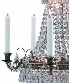 Prachtige kaarsenkroonluchter Läckö 48 cm antiek, transparant