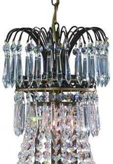 Prachtige kaarsenkroonluchter Läckö 54 cm antiek, transparant