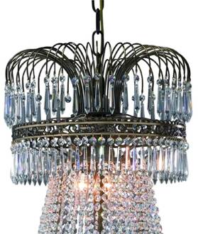 Prachtige kaarsenkroonluchter Läckö 92 cm antiek, transparant