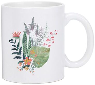 Prachtige Keramische Cup Creatieve Mok Cartoon Plant Patroon Koffie Mok Home Drinkbeker Melk Sap Ontbijt Cup KTZW-042 KTZW-042-A