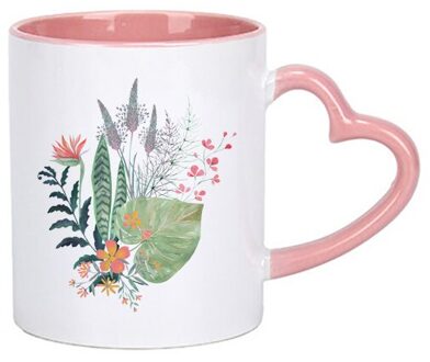 Prachtige Keramische Cup Creatieve Mok Cartoon Plant Patroon Koffie Mok Home Drinkbeker Melk Sap Ontbijt Cup KTZW-042 KTZW-042-C
