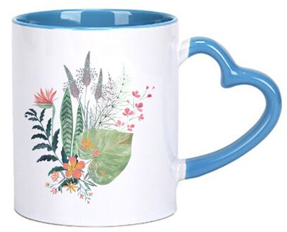 Prachtige Keramische Cup Creatieve Mok Cartoon Plant Patroon Koffie Mok Home Drinkbeker Melk Sap Ontbijt Cup KTZW-042 KTZW-042-D