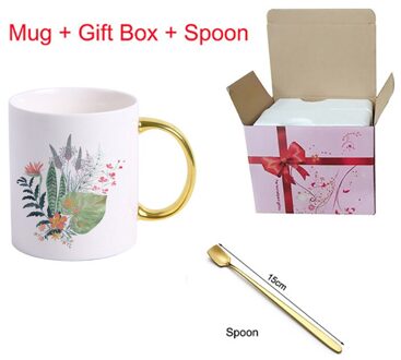 Prachtige Keramische Cup Creatieve Mok Cartoon Plant Patroon Koffie Mok Home Drinkbeker Melk Sap Ontbijt Cup KTZW-042 KTZW-042-F